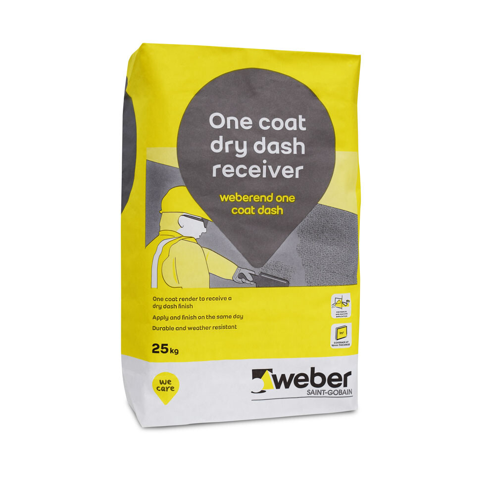 weberend one coat dash — pebble dash receiver ready for aggregates after a single coat weberend one coat dash — pebble dash receiver ready for aggregates after a single coat